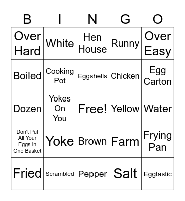 Egg Bingo Card