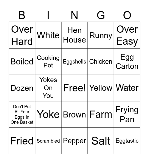 Egg Bingo Card