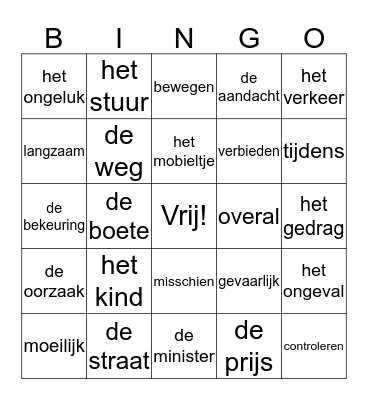 Bellen op de fiets Bingo Card