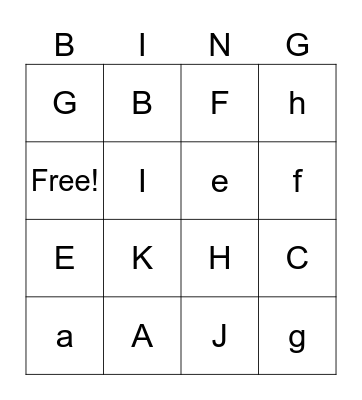 Alphabet Bingo Card