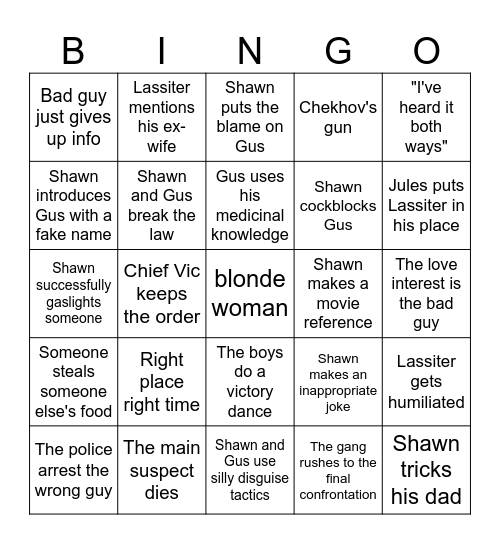 psych Bingo Card