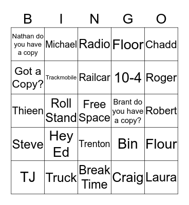 Western Star Global Safety Week Radio Bingo Card