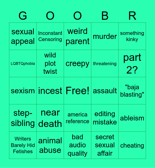 Tomorrow's Teaching Bingo for the Goobers Bingo Card