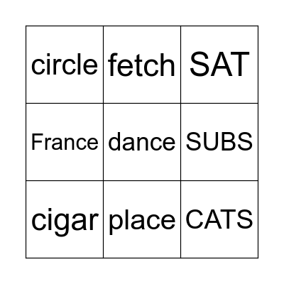 ce ci/s/、s/s/、ch tch/tʃ/ Bingo Card