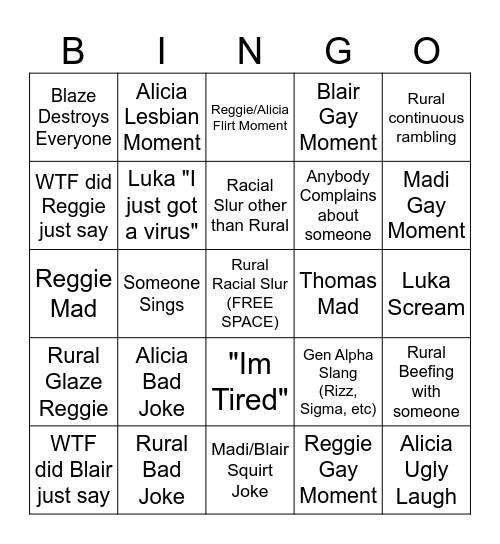 Midnight Mode Bingo Card