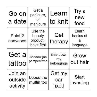 2024 Bingo Resolution Bingo Card
