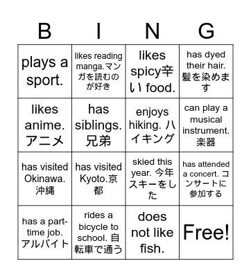 Find someone who... Bingo Card