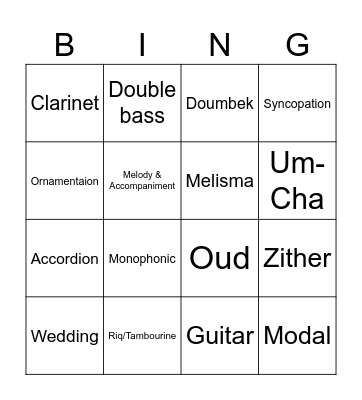 Israeli/Palestinian Bingo Card