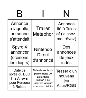 Bingo Card