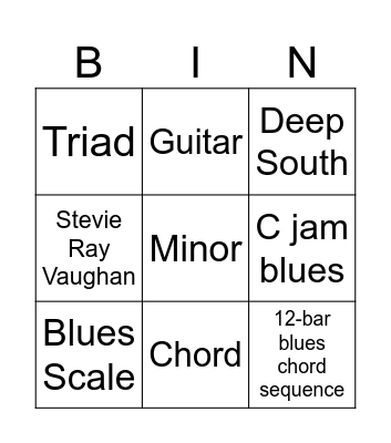 Blues Bingo Card