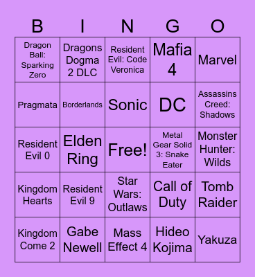 Summer Games Fest 2024 Bingo - Mirko Bingo Card