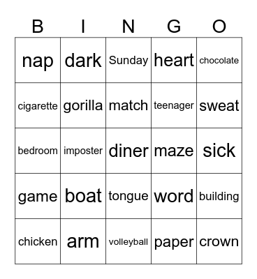 Infinite Craft Race Bingo Card