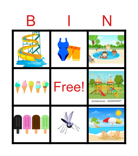 Summer Fun Bingo Card