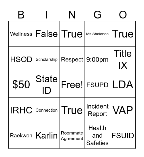 Policy/GRL Bingo Card