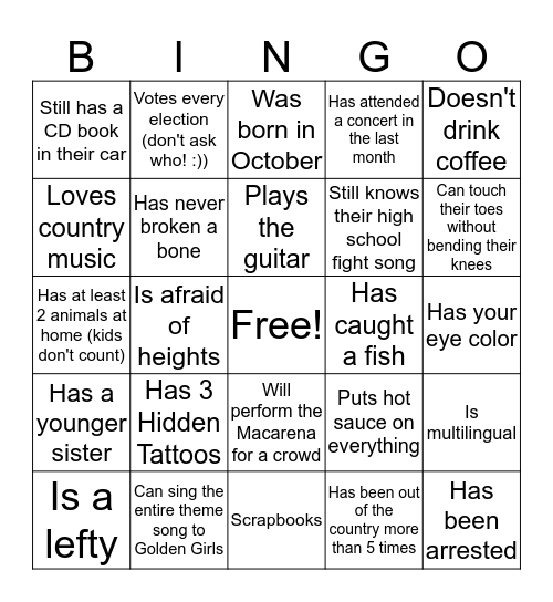 Bubbles! Bingo Card