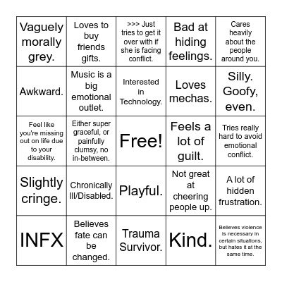 Firefly Kinnie Bingo! Bingo Card