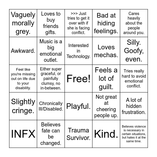 Firefly Kinnie Bingo! Bingo Card