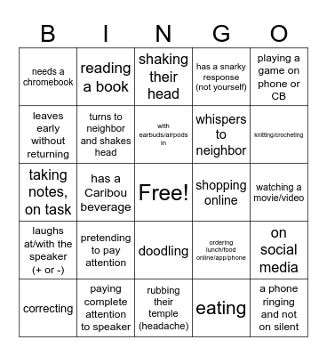 Observed on PD Day Bingo Card