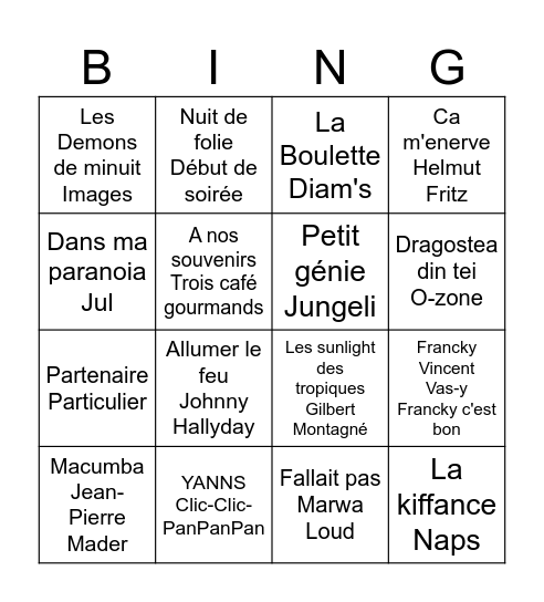 beaufLand Bingo Card