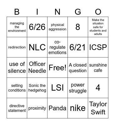 TCI-S 2 end of year reviewco Bingo Card