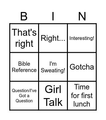 TIMGO Bingo Card