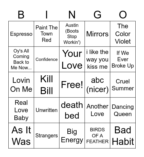 Tik Tok Bingo #4 Bingo Card