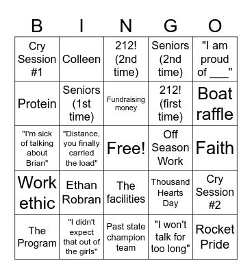 Chad BINGO! Bingo Card