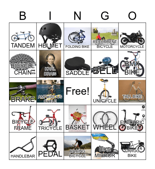 B I C Y C LE Bingo Card