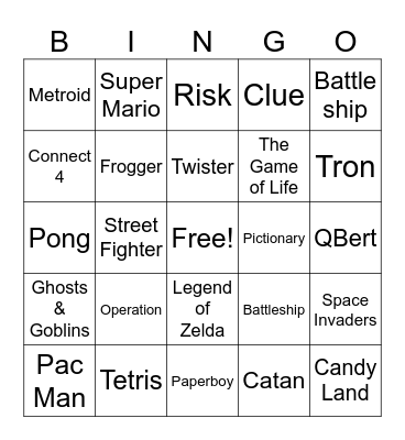 Fun & Games Bingo Card