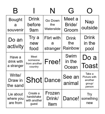 Cancun Bingo Card