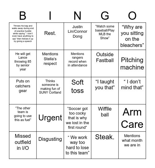 STIMGO Bingo Card