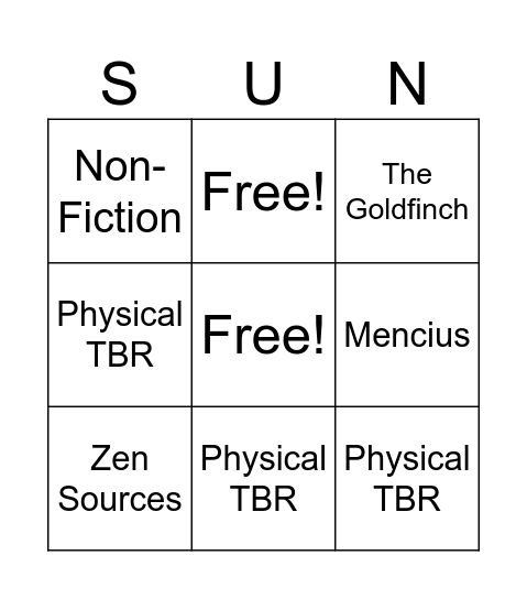 TBR Bingo June-July Bingo Card