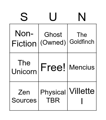 TBR Bingo June-July Bingo Card