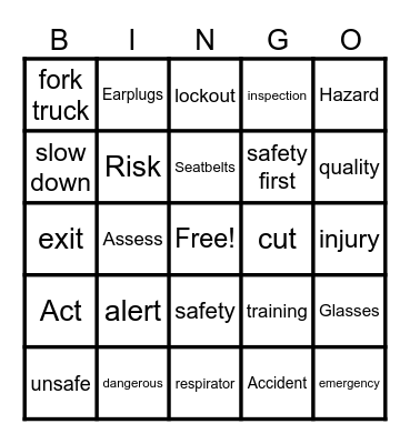 Adventure Ready Brands - Safety Bingo Card