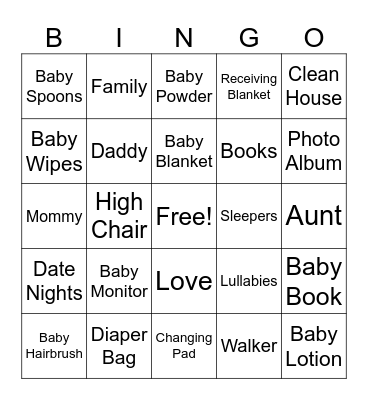 FARM BABY SHOWER Bingo Card
