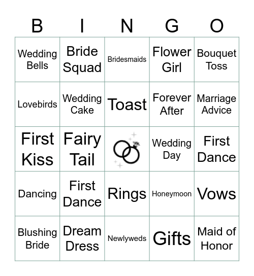 Bridal Bingo! Bingo Card