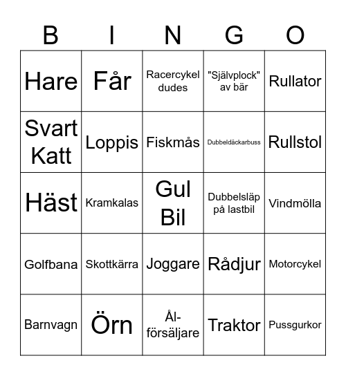 Buss Bingo Card