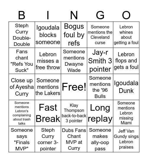 Game 5 Bingo Card