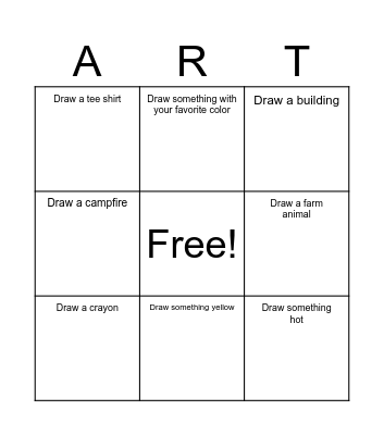 ART Bingo Card