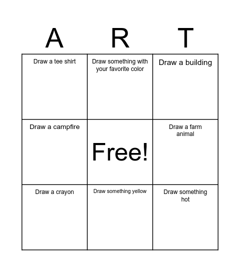 ART Bingo Card