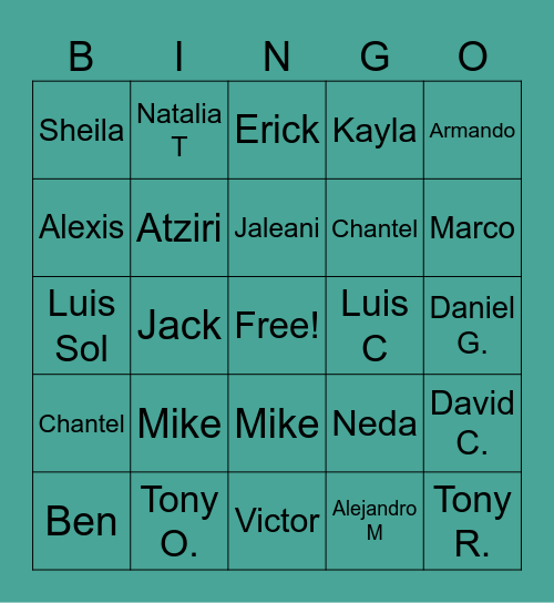 Rockpoint Bingo! Bingo Card