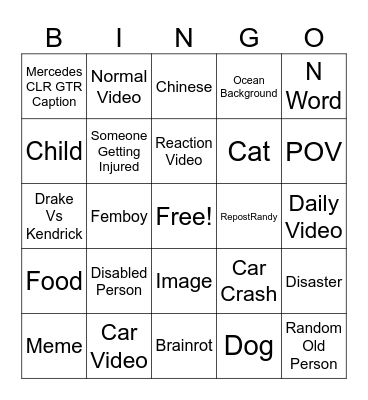Reels Bingo Card