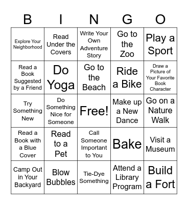 Adventure Begins at Your Library Bingo Card