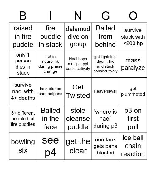 Ucob Bingo Card