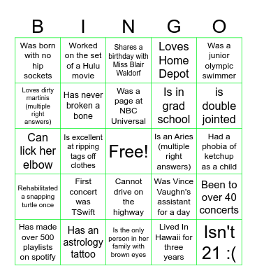 BCW Bingo Card