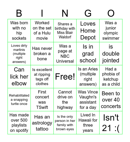 BCW Bingo Card