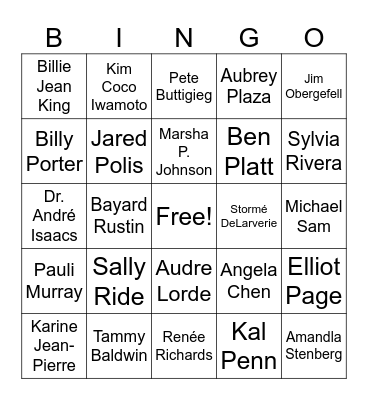 Pride Month Bingo Card