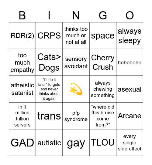 Simon bingo Card