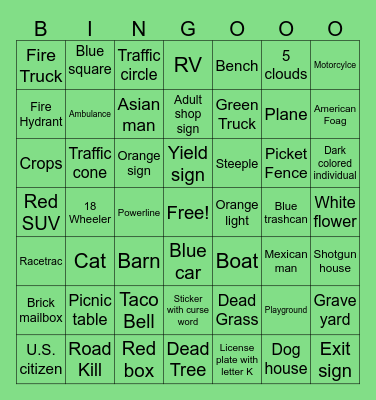 Furry Cheeks Bingo Card