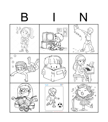 Personal Interests Bingo Card